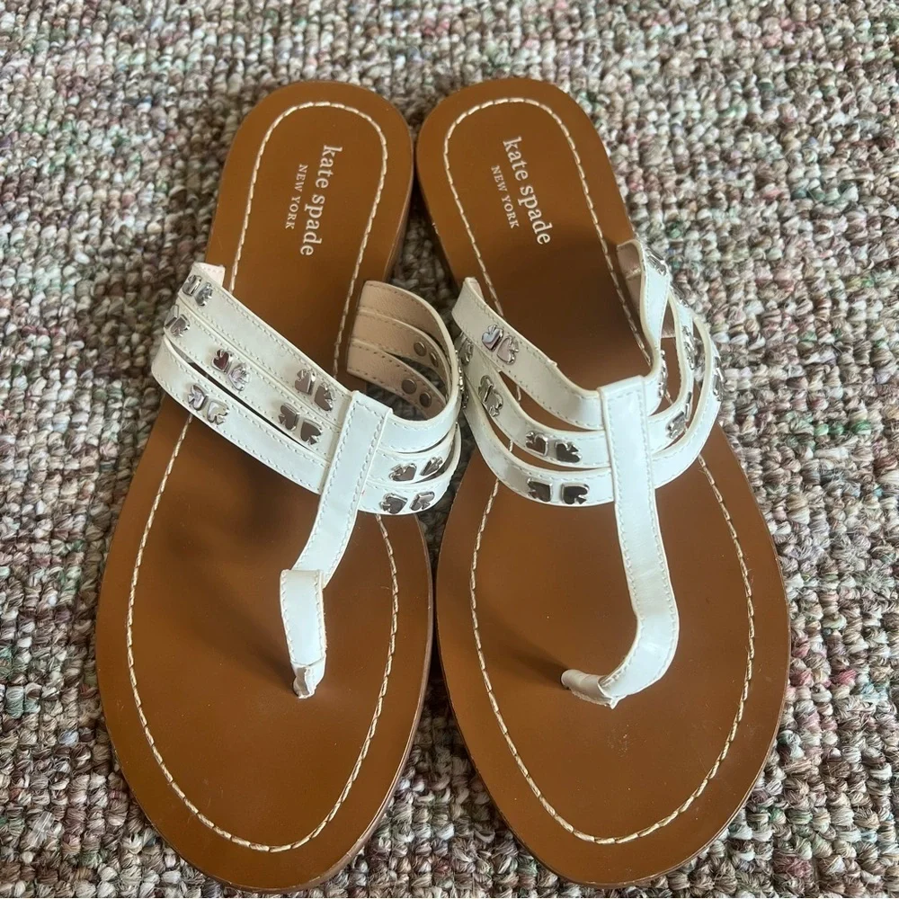 Kate Spade new york White Carol Thong Sandal Size 8
